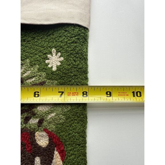 Pottery Barn Santa Christmas Stocking Sage Green Vintage Decor Holiday - Picture 7 of 7